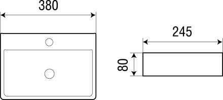 Раковина WW AISBACH 5075 38х24,5х8 подвесная