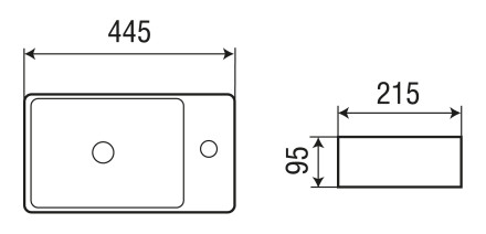 Раковина WW AISBACH 5112 445х215х95 подвесная