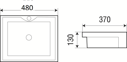 Раковина WW  DEILBACH 4014 48х37х13 врезная