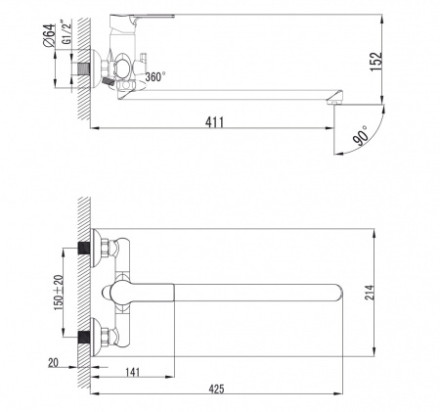 Смеситель KAISER 56055 Oval для ванны