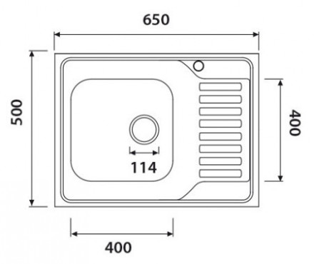 Мойка "KAISER" KSS-6550L 65х50х18 нержавейка