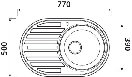 Мойка "KAISER" KSS-7750R 77х50х18 нержавейка