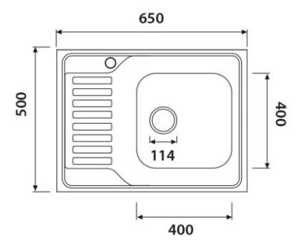 Мойка "KAISER" KSS-6550R 65х50х18 нержавейка