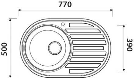 Мойка "KAISER" KSS-7750L 77х50х18 нержавейка
