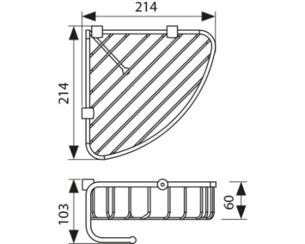Полка настенная угловая KAISER KH-5010  214*214*60