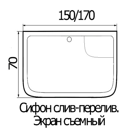 Ванная WEMOR 150/70/55 S прямоугольная 1500*700*550мм акриловая