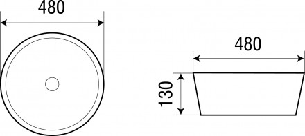 Раковина WW ELBACH 32066 48х48х13 накладная 