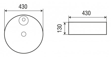 Раковина WW ELBACH 3209 43х43х13 накладная 
