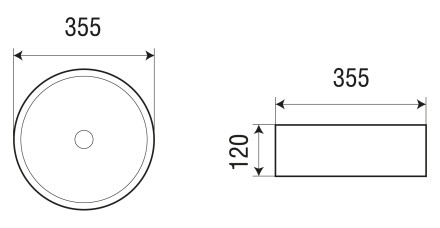 Раковина WW  ELBACH 3134 LSWG 35,5х35,5х12 накладная