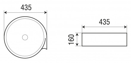 Раковина WW ELBACH 3261 43,5х43,5х16 накладная 