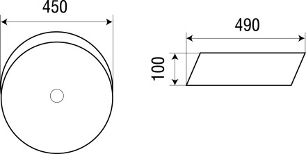 Раковина WW ELBACH 3265 45х49х10 накладная наклонная