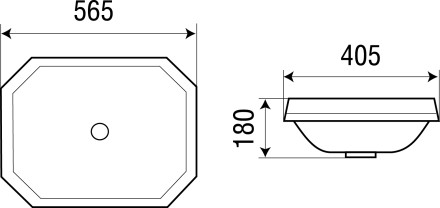 WW  DEILBACH 6046 Раковина врезная 565х405х180