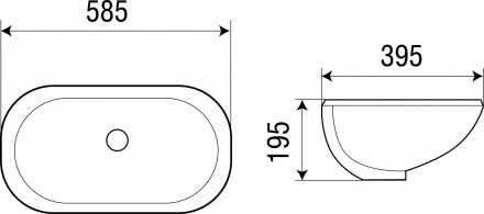 WW  DEILBACH 6030 Раковина врезная 585х395х195